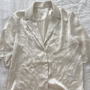 Off-White Button-Up Shirt Silk